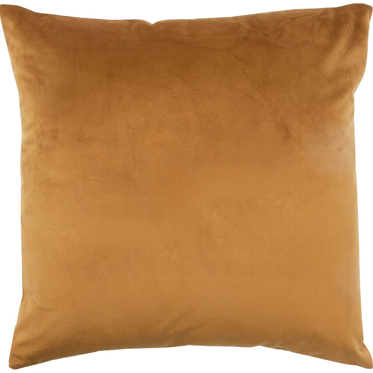 Signature Home Collection 20" Camel Brown Solid Square Throw Pillow
